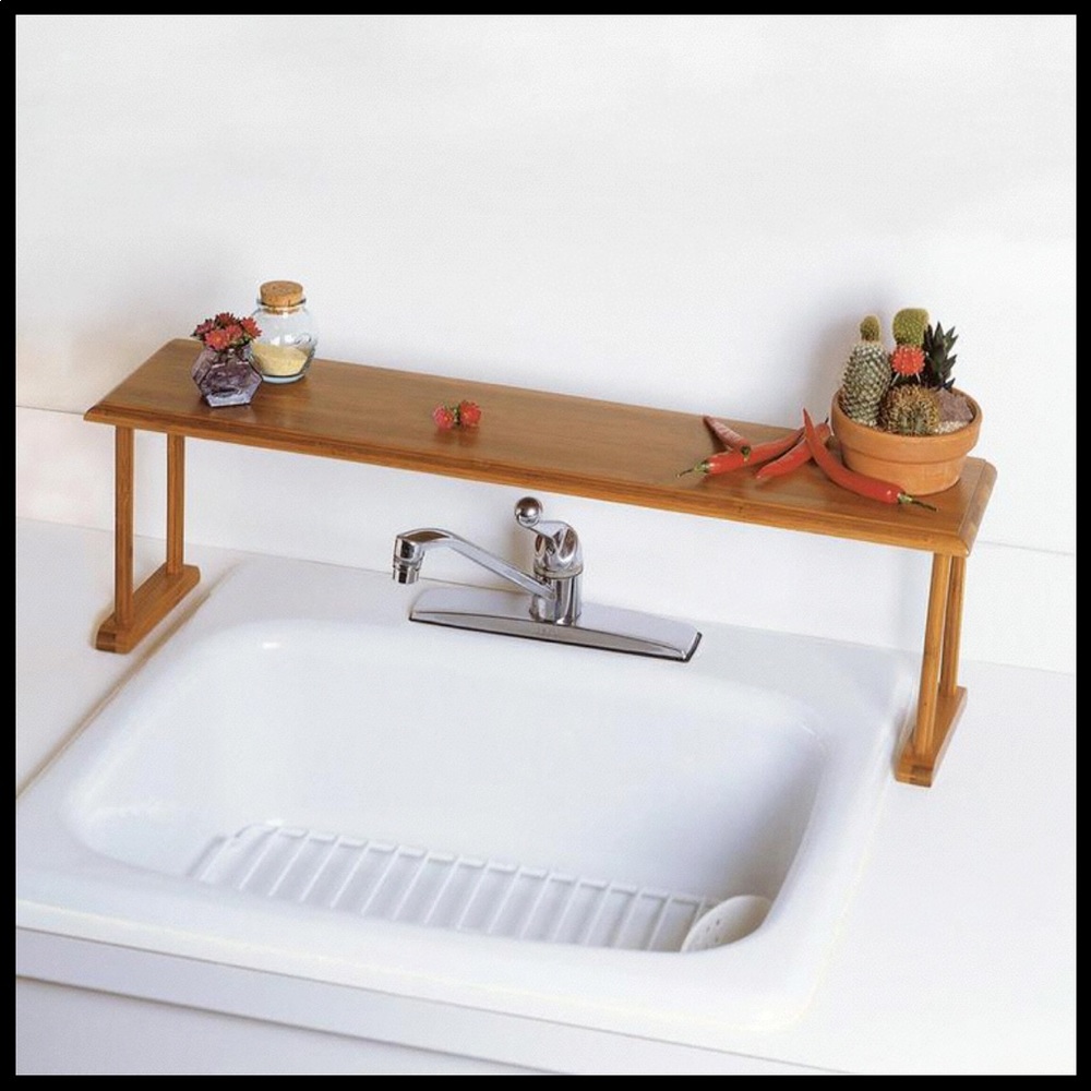 Libbey over the sink bamboo shelf
